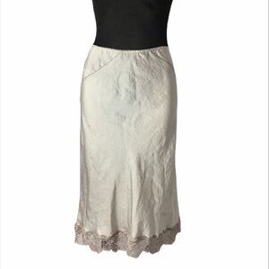 Anthropologie Babakul Avec Toi Ivory Slip Skirt New Size Large